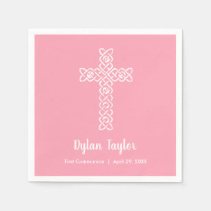 White Kor på Rosa Religiösa Pappersservett