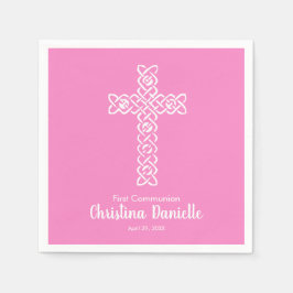 White Kor Taffy Rosa Girl Girl Religiösa Pappersservett