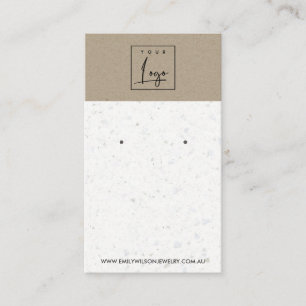 WHITE KRAFT TERRAZZO STUD EARRING VISNING CARD VISITKORT