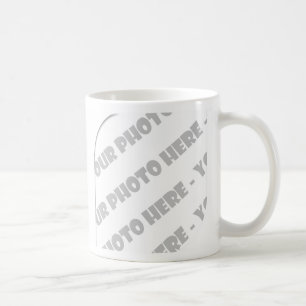 White Kurvor Photo Mugg - Skapa din egen