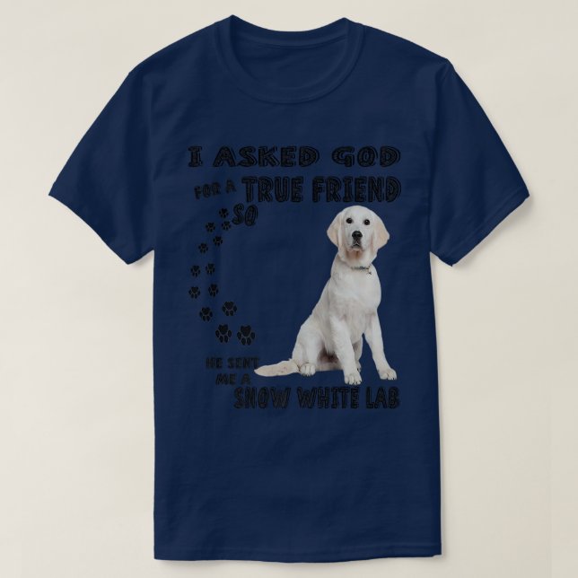 White Lab som säger Mamma Pappa Print, Snö Labrado T Shirt (Design framsida)