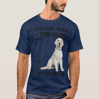 White Lab som säger Mamma Pappa Print, Snö Labrado T Shirt