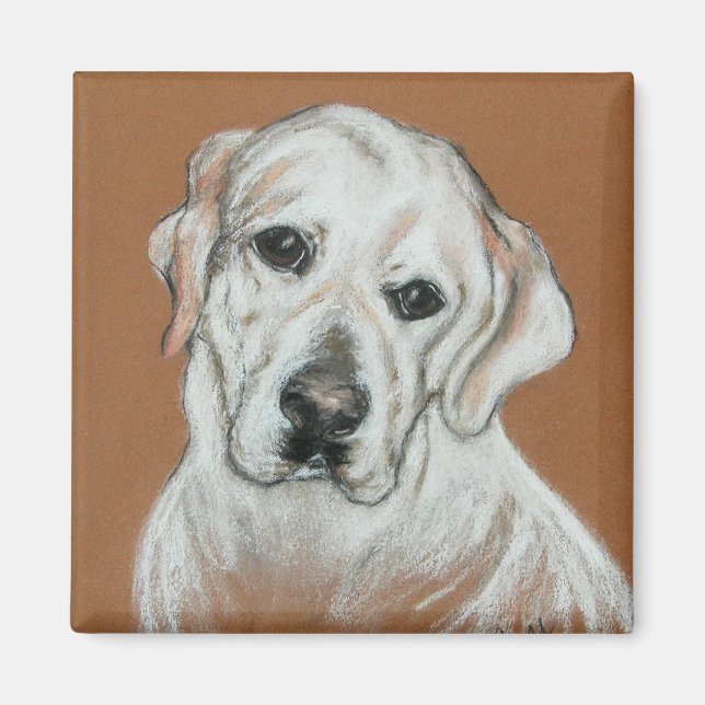 White Labrador Magnet (Framsidan)