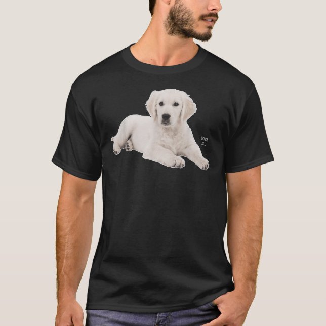White Labrador Retriever Gult Kärlek Lab Mamma T Shirt (Framsida)