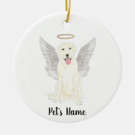 White Labrador Sympati Minnesmärke Julgransprydnad Keramik