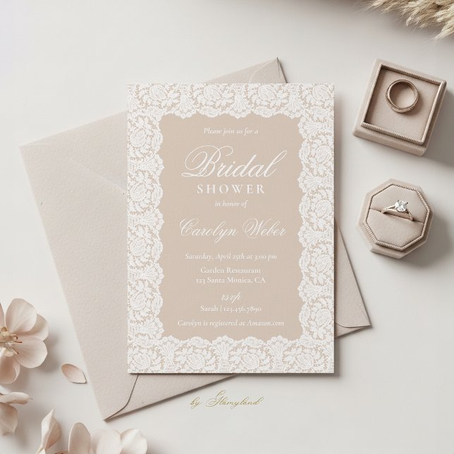 White Lace Bridal Shower Inbjudningar (Skapare uppladdad)