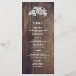 White Lace | Bröllopsmenykort av Barn Wood Meny
