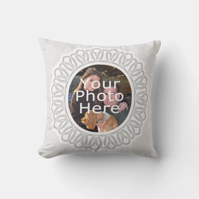 White Lacy Ram Photo Pillow Kudde (Framsida)