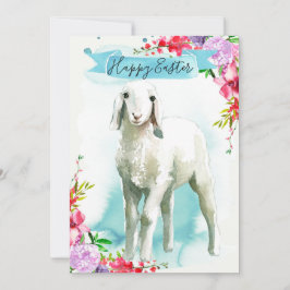 White Lamb Glad påsk Hälsning Julkort