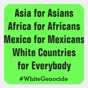 White Land for All Fyrkantigt Klistermärke