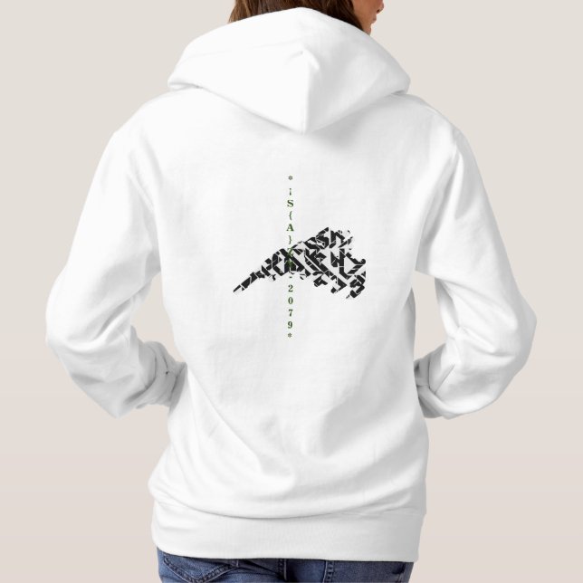 "White Långärmad Sweater" T-Shirt Hoodie (Baksida)