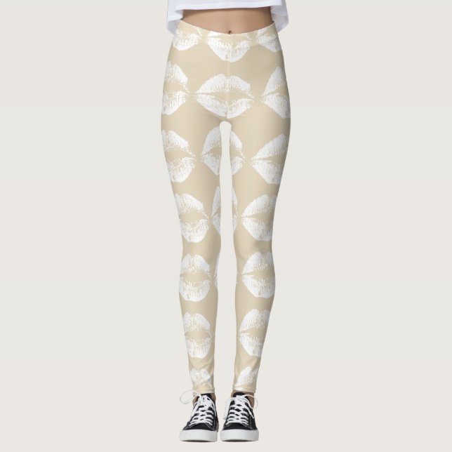White Läppar #12 Leggings (Framsida)