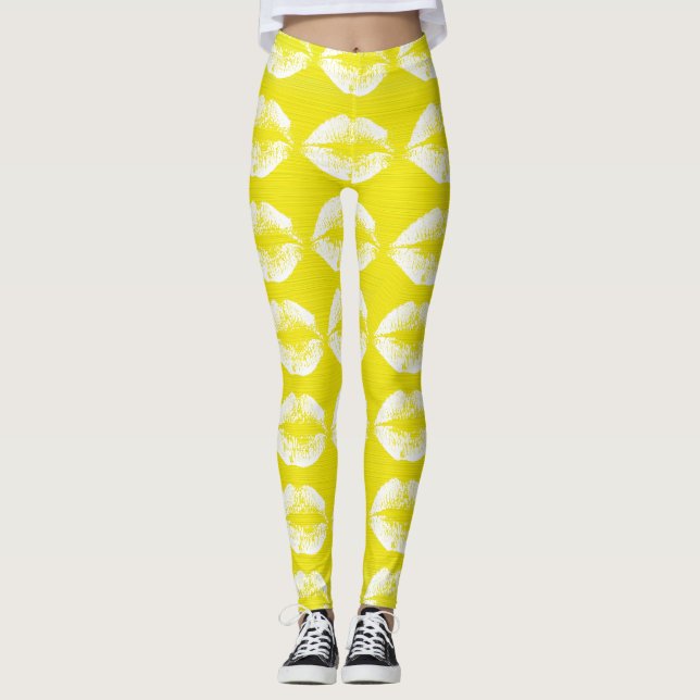 White Läppar #16 Leggings (Framsida)