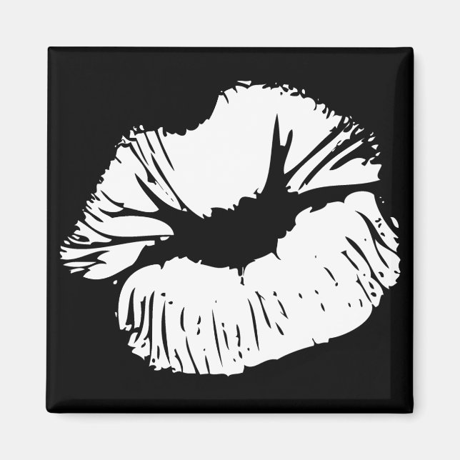 White Läppar Magnet (Framsidan)