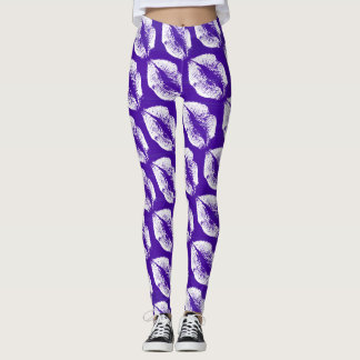 White Läppar Modern Lila Leggings