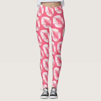 White Läppar Modern Rosa Leggings
