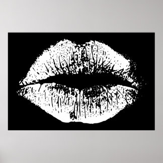 White Läppar Poster