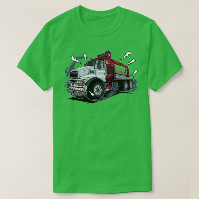 White lastbil monster t shirt (Design framsida)