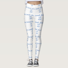 White Leggings Kamala Harris Blue Font