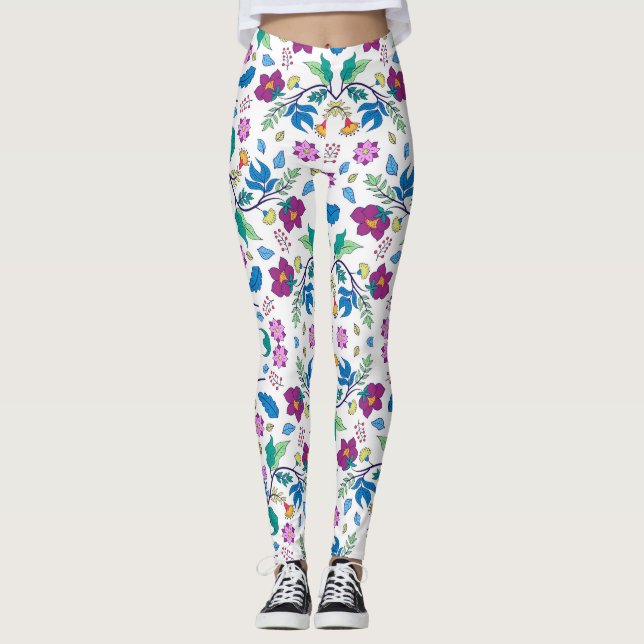 White leggings with vibrant floral patterns (Framsida)