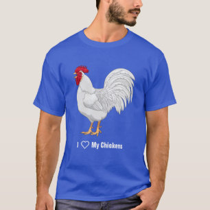 White Leghorn Chicken Tupp Crowing T-shirt