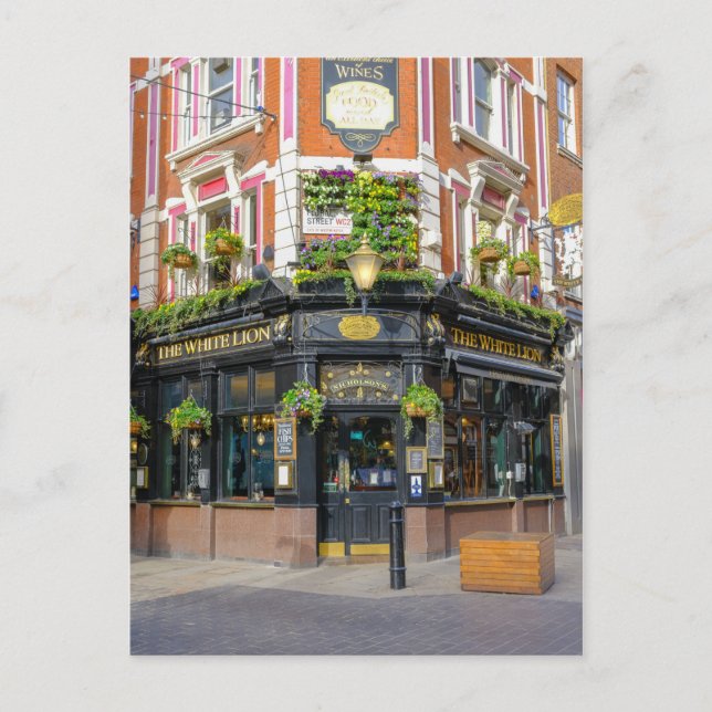 White Lejon, Covent Garden, London UK Vykort (Framsida)