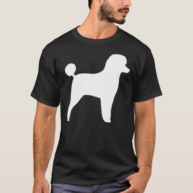 White Leksak Pudel Silhouette S T Shirt (Framsida)
