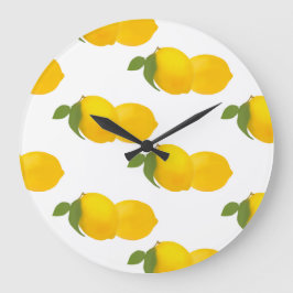White Lemon Clock Stor Klocka