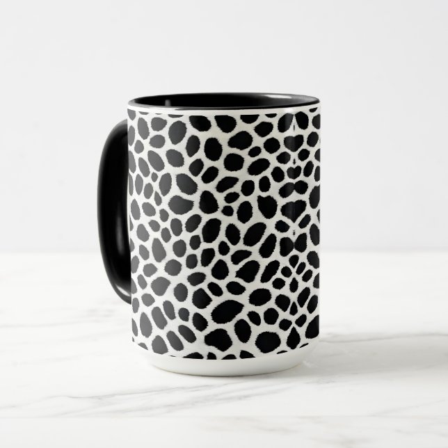 White Leopard Elegant Trendig Luxury Collection Mugg (Framsida vänster)