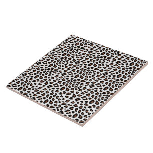 White Leopard Print Kakelplatta
