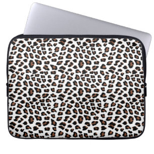 White Leopard Print Laptop Fodral