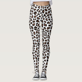 White Leopard Print Leggings