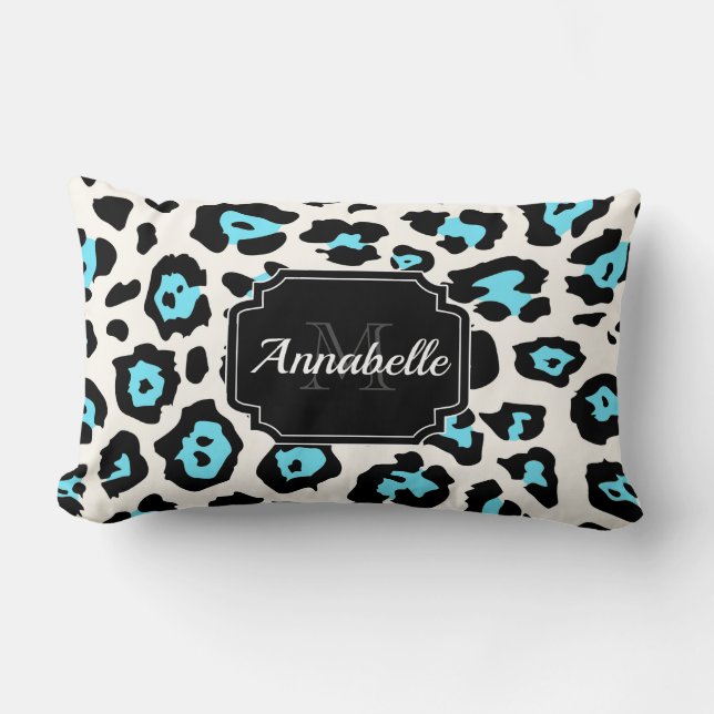 White Leopard Print Lumbarkudde (Framsida)