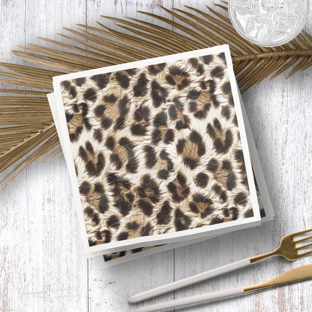 White Leopard Print Safari Party Supplies ID1157 Pappersservett (Skapare uppladdad)