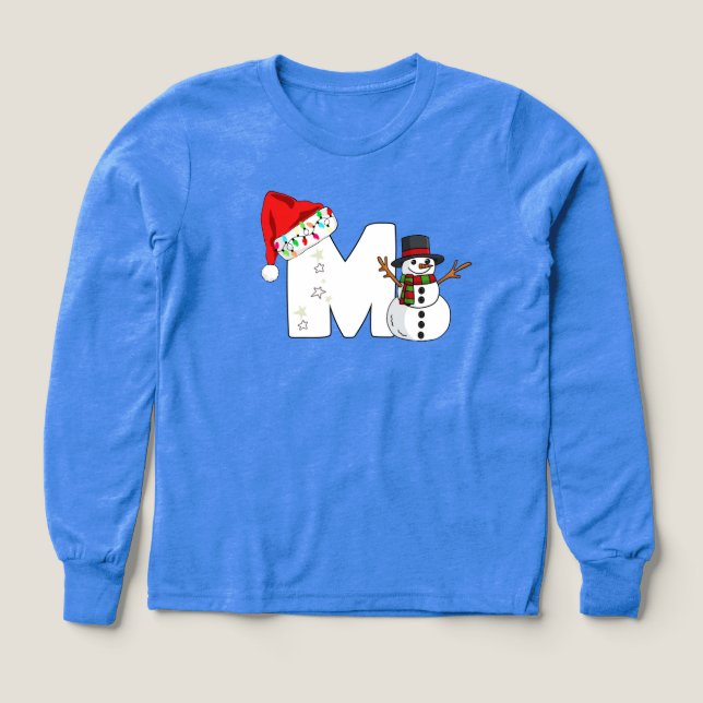 White letter m christmas gift  t shirt (Design framsida)