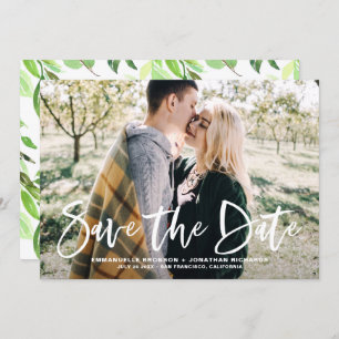 White Lettering Photo Spara datum meddelande Inbjudningar