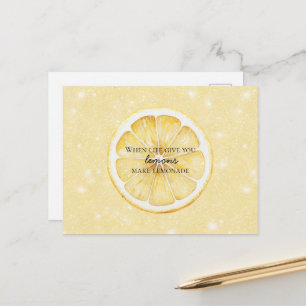 White Life ger dig citat om citroner glitter Vykort