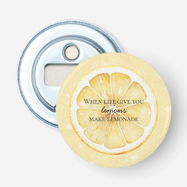 White Life ger dig citroner Citat Glitter Flasköppnare (Framsidan)