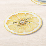 White Life Gives You Lemons Quote Underlägg Papper Rund<br><div class="desc">yellow fruit lemon quote: when life gives you lemons,  make lemonade</div>