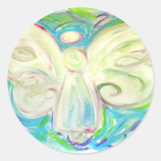 White Light Angel Sticker Runt Klistermärke