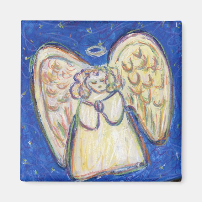 White Light Guardian Angel Art Anpassningsbar Magn Magnet (Framsidan)