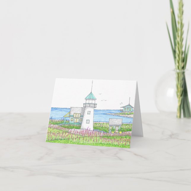 White Lighthouse Notecard Anteckningskort (Framsida)