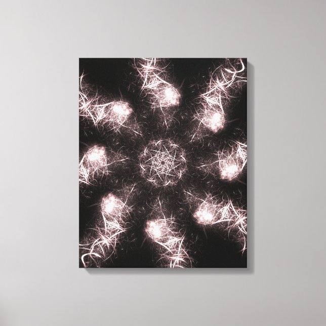 White Lightning Plasma Fractal Art Canvastryck (Framsida)