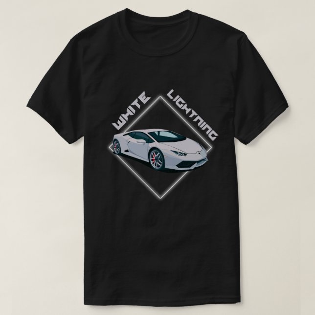 White Lightning Supercar Graphic T-Shirt (Design framsida)