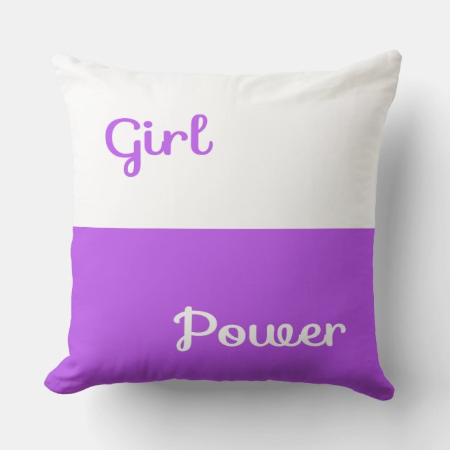 White Lila Girl Dekorativ kudde Power (Framsida)