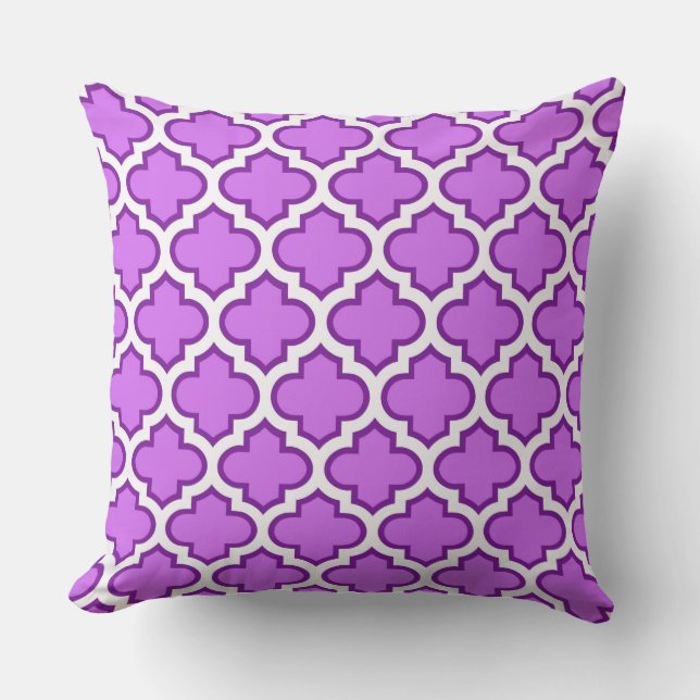 White Lila Quatrefoil Trellis Pillow Kudde (Framsida)