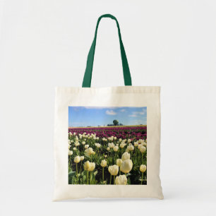 White & Lila Tulip Fält med Luftballong Tygkasse