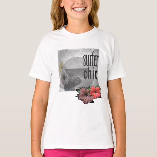 White-lilac-Island-strand-surfa-Tee-for-children T Shirt (Framsida)