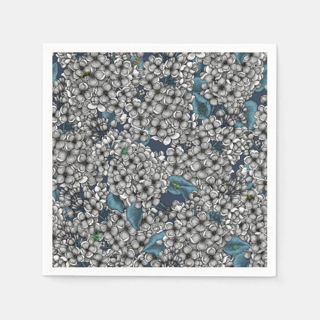 White Lilac-trädgård Pappersservett (Framsidan)