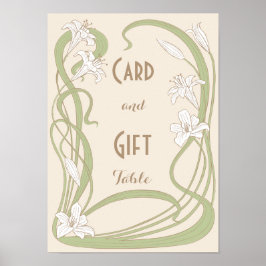 White Lilies Bröllop Gift Bord Poster